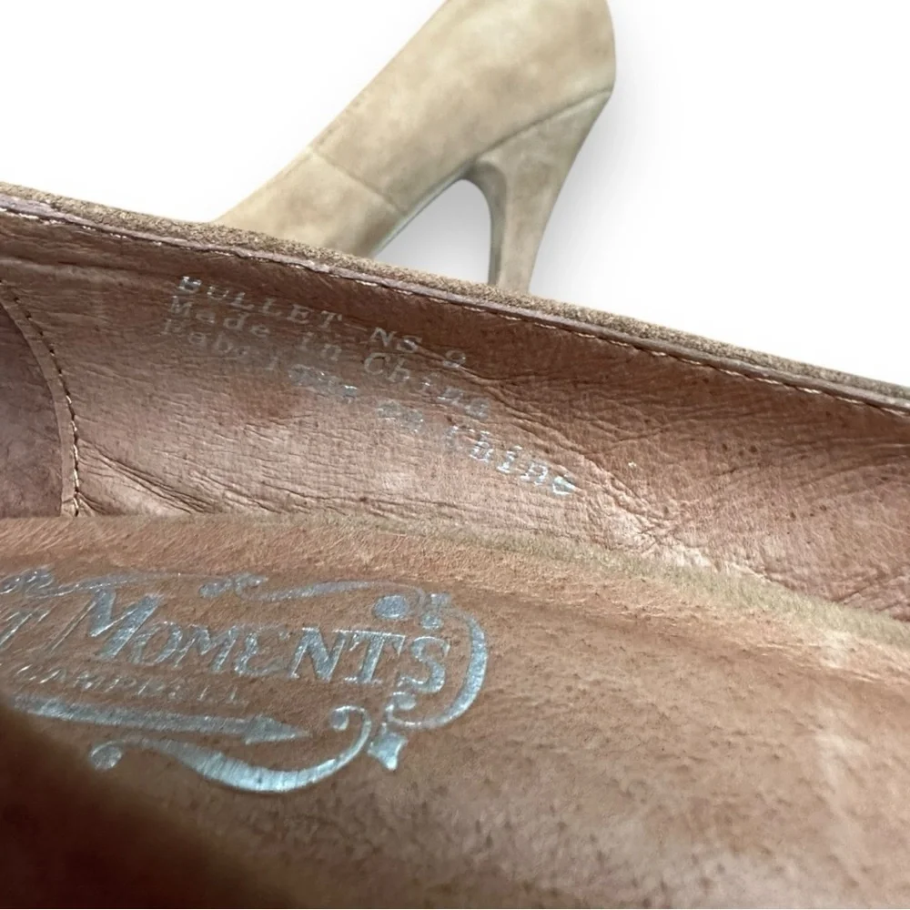 New Jeffery Campbell Bullet Beige Suede Silver Capped Pointed Toe Pumps | 9